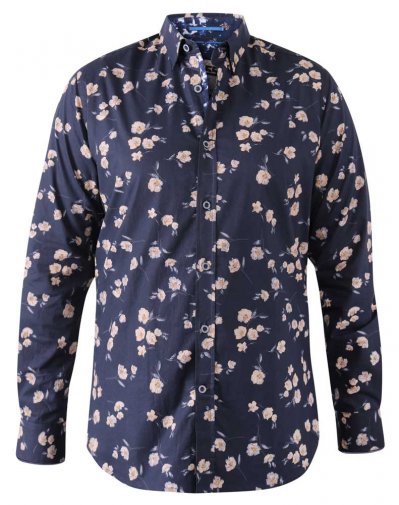 ROOKSEY-D555 L/S AOP Floral Print With Concealed Button Down Collar Shirt