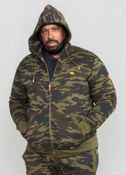 REGENT-D555 AOP Camo Zip Through Hoody