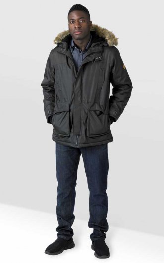 LOVETT 1-D555 Parka Style Jacket With Detachable Fur Trim