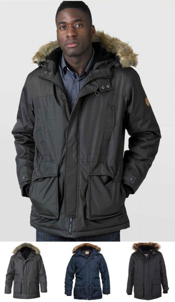 LOVETT 1-D555 Parka Style Jacket With Detachable Fur Trim