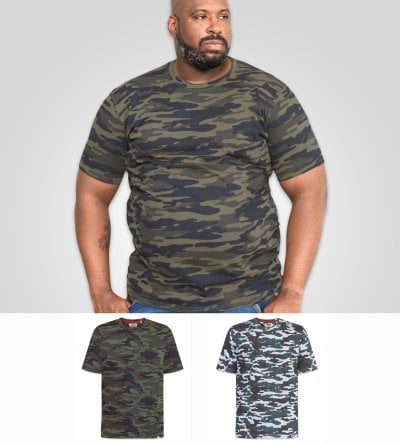 GASTON-D555 Camouflage Print T-Shirt-Kingsize Assorted Size and Colour Pack A-(2XL-5XL)