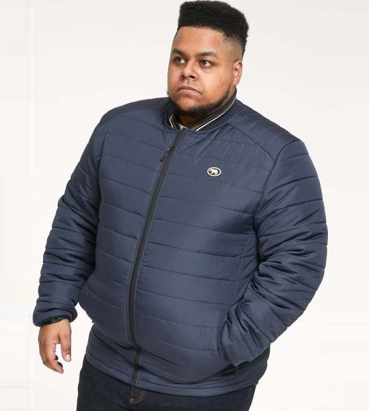 JEREMY 1-D555 Puffer Jacket With Rib Collar And Tipping-2XL