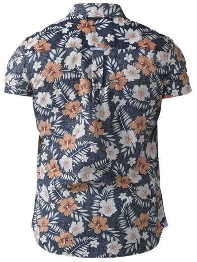 HUXLEY-D555 Short Sleeve Hawaiian Print Shirt