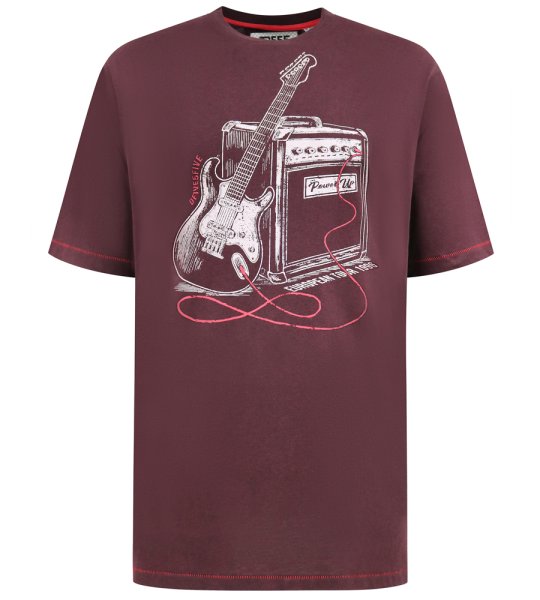 BARNSLEY-D555 Guitar And Amp Printed Crew Neck T-shirt-Super Kingsize Assorted Pack C-(7XL-8XL)