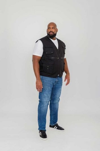 ACCORD - D555 Multi Pocket Gilet-Black-3XL