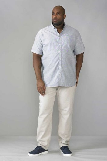 NORMAN-D555 Button Down Short Sleeve Oxford Shirt