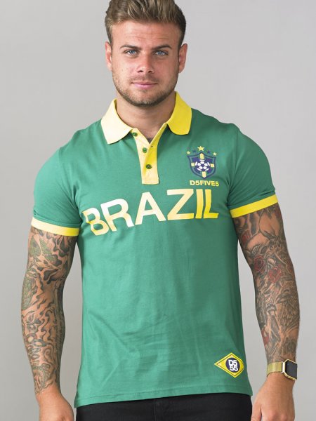 The Duke Clothing Co. SILVA D555 Brazil Football Polo Shirt Green 6XL