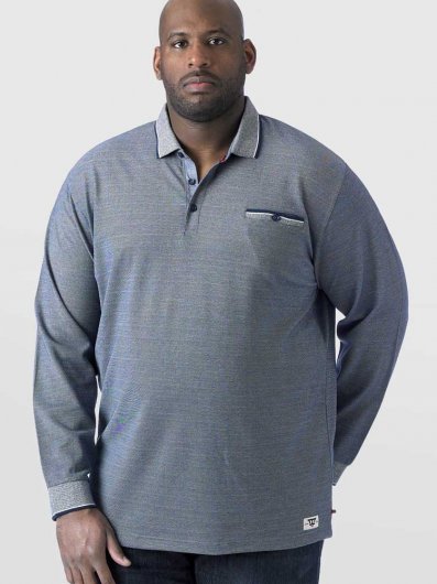 HOWARD-D555 Long Sleeve Polo Shirt With Jacquard Collar & Cuff