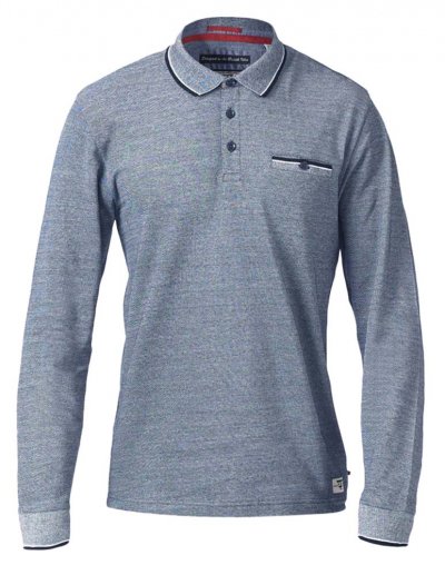 HOWARD-D555 Long Sleeve Polo Shirt With Jacquard Collar & Cuff