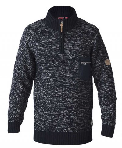 REMINGTON-D555 Zipper Neck Sweater With Woven Zipper Chest Pocket