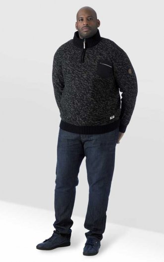 REMINGTON-D555 Zipper Neck Sweater With Woven Zipper Chest Pocket