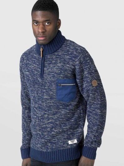 REMINGTON-D555 Zipper Neck Sweater With Woven Zipper Chest Pocket