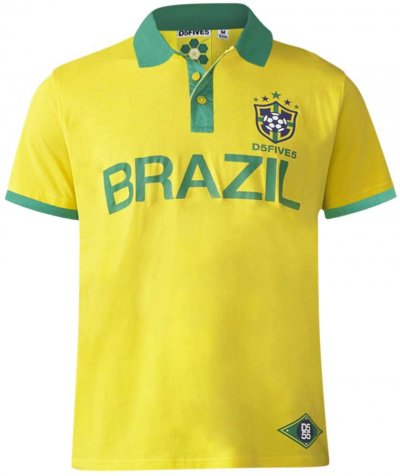 SILVA-D555 Brazil Football Polo Shirt-2XL-5XL-A