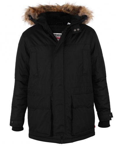 LOVETT 1-D555 Parka Style Jacket With Detachable Fur Trim