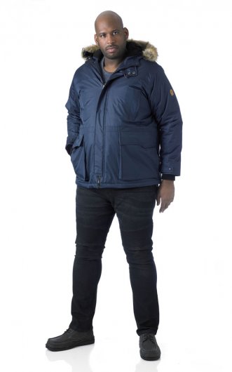 LOVETT 1-D555 Parka Style Jacket With Detachable Fur Trim