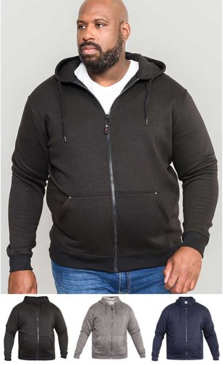 CANTOR - Rockford Heavy Weight Zip Through Hooded Sweatshirt -Black-2XL