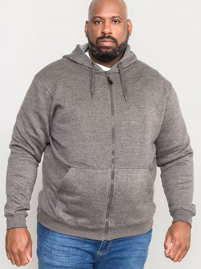 CANTOR - Rockford Heavy Weight Zip Through Hooded Sweatshirt -Grey-2XL