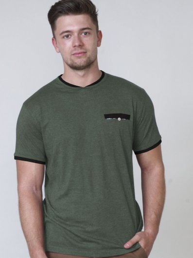 NELLY-1-D555 T-shirt With Double Layer On Neck and Pocket-S-XXL - Regular-Assorted Sizes/Colours Pack