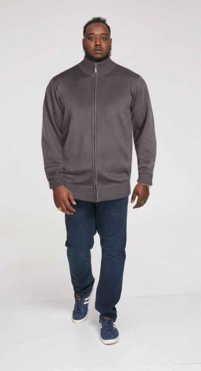 BUDDY 3-D555 Plain Full Zip Sweater