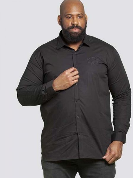 MICHAEL-D555 Couture Long Sleeve Stretch Shirt With Taping On Sleeves