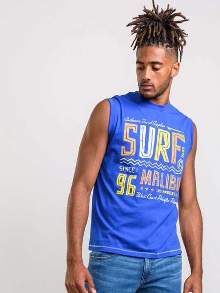 WALLACE 2-D555 Surf Malibu Sleeveless Printed T-Shirt