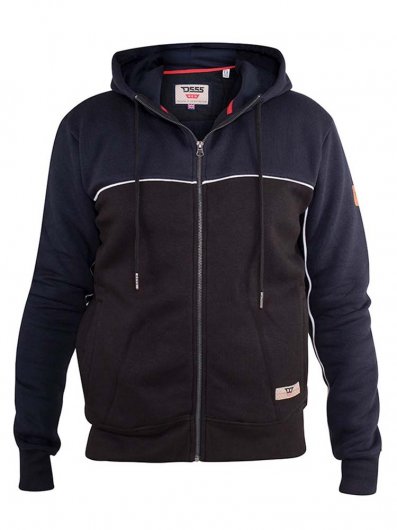 VINCENT-D555 Full Zip Hoody With Chest And Sleeve Piping Detail