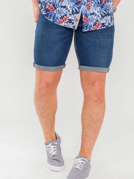 DAVIDSON - D555 Blue Stretch Denim Shorts