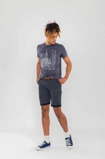 MAGNA - D555 AO Print Stretch Chino Shorts