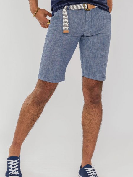 TIGER - D555 Stretch Oxford Chino Shorts With Belt