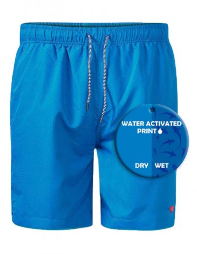 CROSLEY - D555 Water Activated Shark Print Swim Shorts