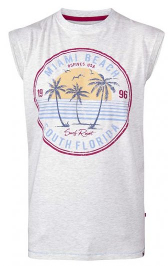 SHIPLEY - D555 Miami Beach Printed Sleeveless T-Shirt