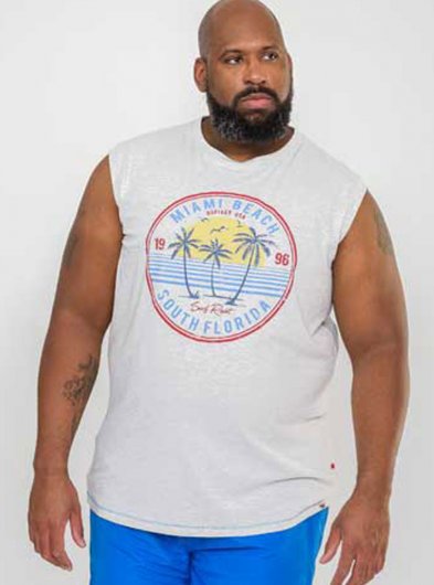 SHIPLEY - D555 Miami Beach Printed Sleeveless T-Shirt