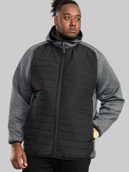 HIGHAMPTON-D555 Quilted Jacket Fleece Sleeves & Hood