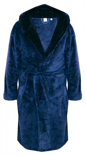 NEWQUAY -Super Soft Dressing Gown With Hood-Navy-3XL