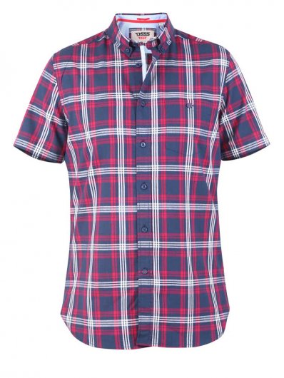 RIPLEY-D555 Check Button Down Collar S/S Shirt With Pocket