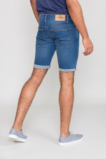 BROXBOURNE-D555 Blue Stretch Denim Shorts