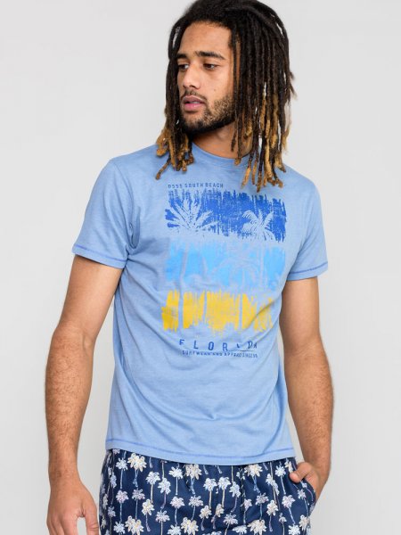 MARHAM-D555 Florida Palm Tree Printed T-Shirt