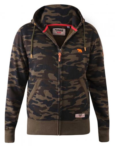 REGENT-D555 AOP Camo Zip Through Hoody